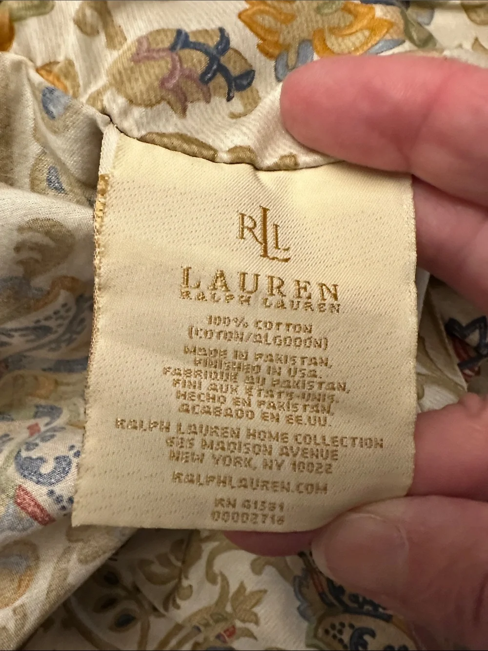 Lauren Ralph Lauren Cream Floral Paisley Duvet Cover and shams